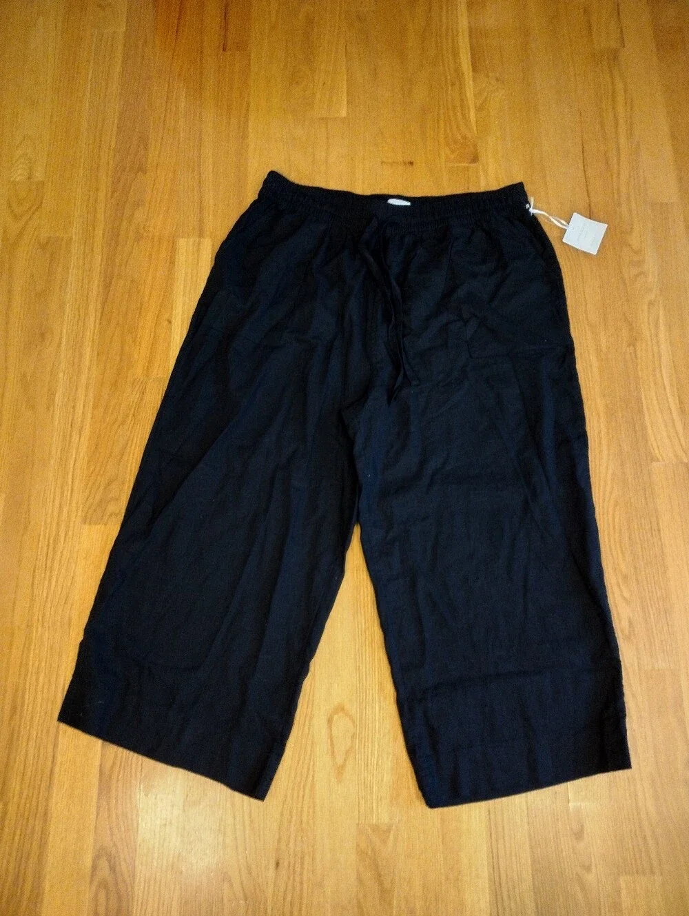 Cynthia Rowley Black Wide Leg Linen Blend Pants Women’s Size 1X Boho Coastal NWT - Picture 3 of 6